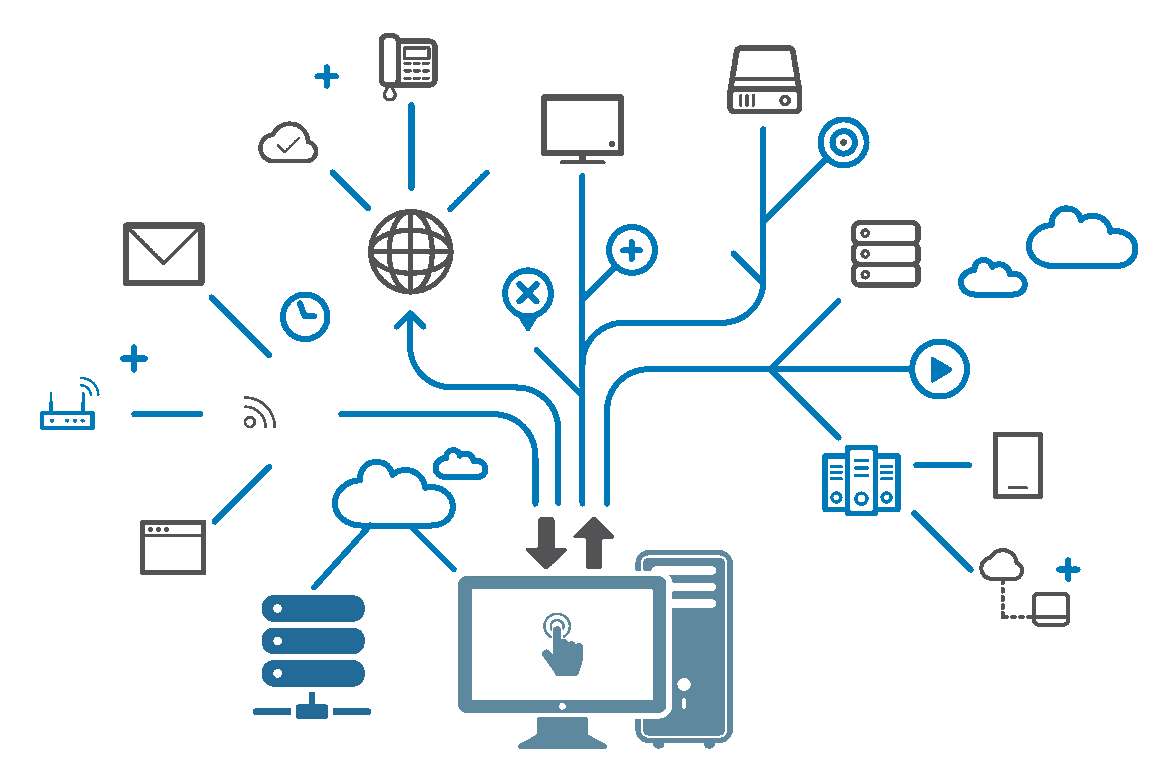 Illustration of analysts reviewing global network telemetry